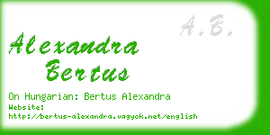 alexandra bertus business card